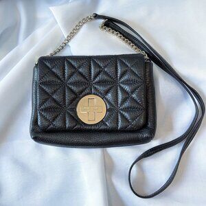 Kate Spade Crossbody Bag Cow Lether Quilted Shoulder Bag Black Mini